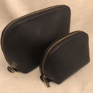 Cuyana Leather Travel Case Set Black